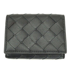 Bottega Veneta tri fold wallet leather intrecciato
